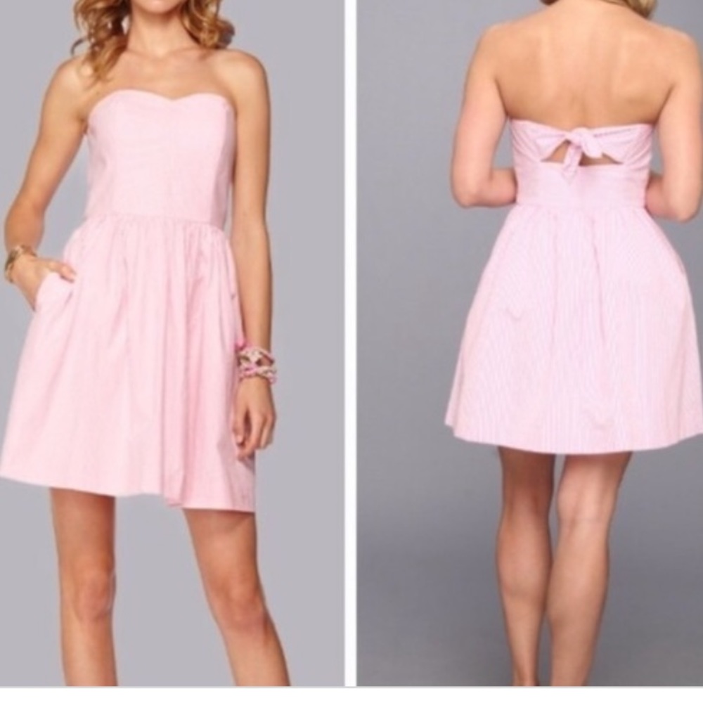 Pink seersucker Lilly Dress